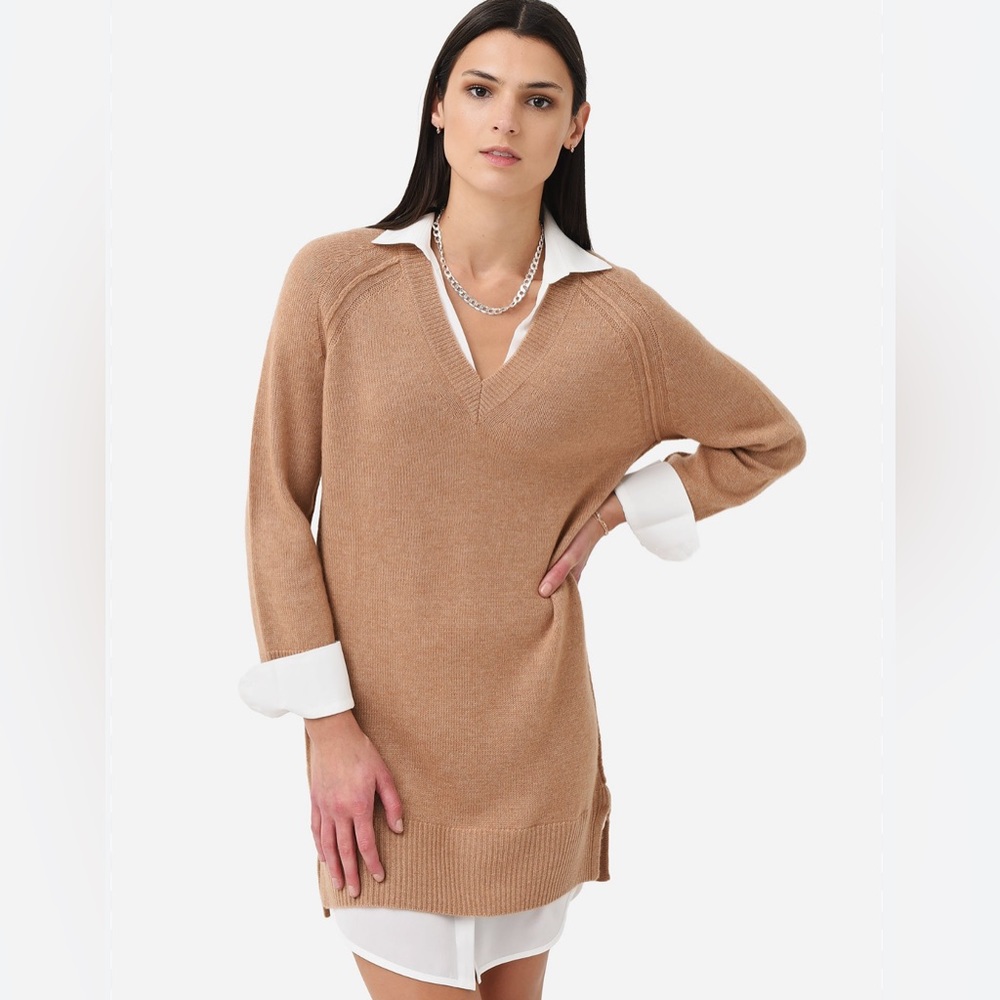 Brochu walker layered looker cashmere wool sweater dress nwot